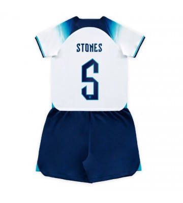Lacne Dětský Futbalové dres Anglicko John Stones #5 MS 2022 Krátky Rukáv - Domáci (+ trenírky)